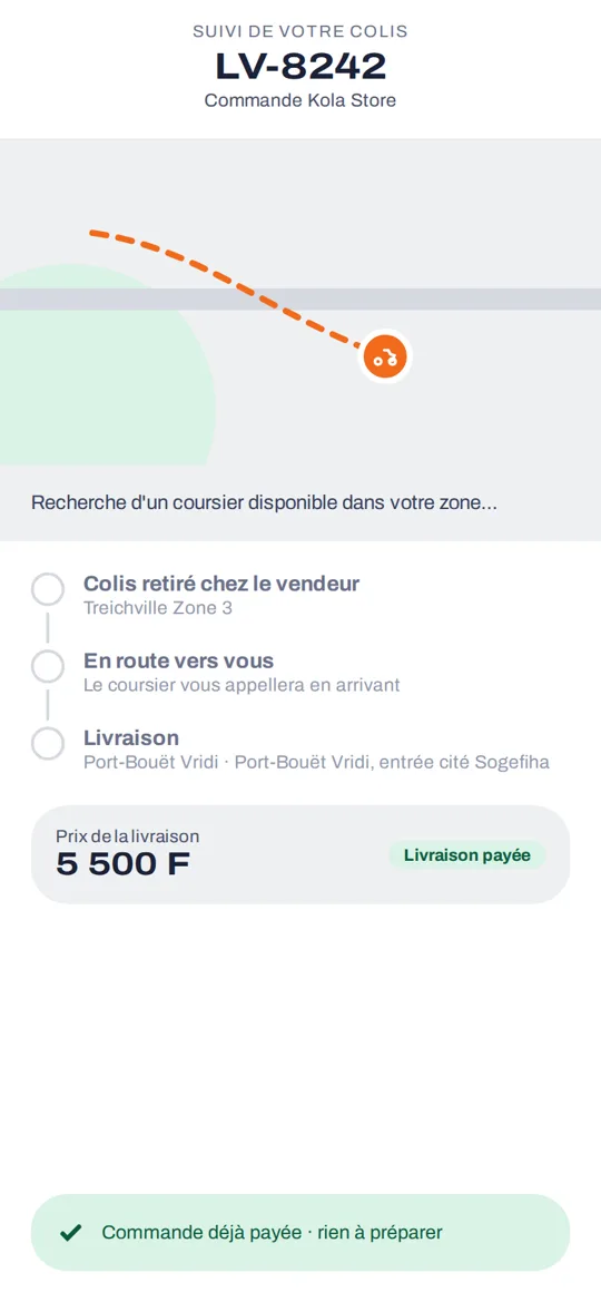 L'app Livré : le suivi d'un colis, avec le livreur sur la carte